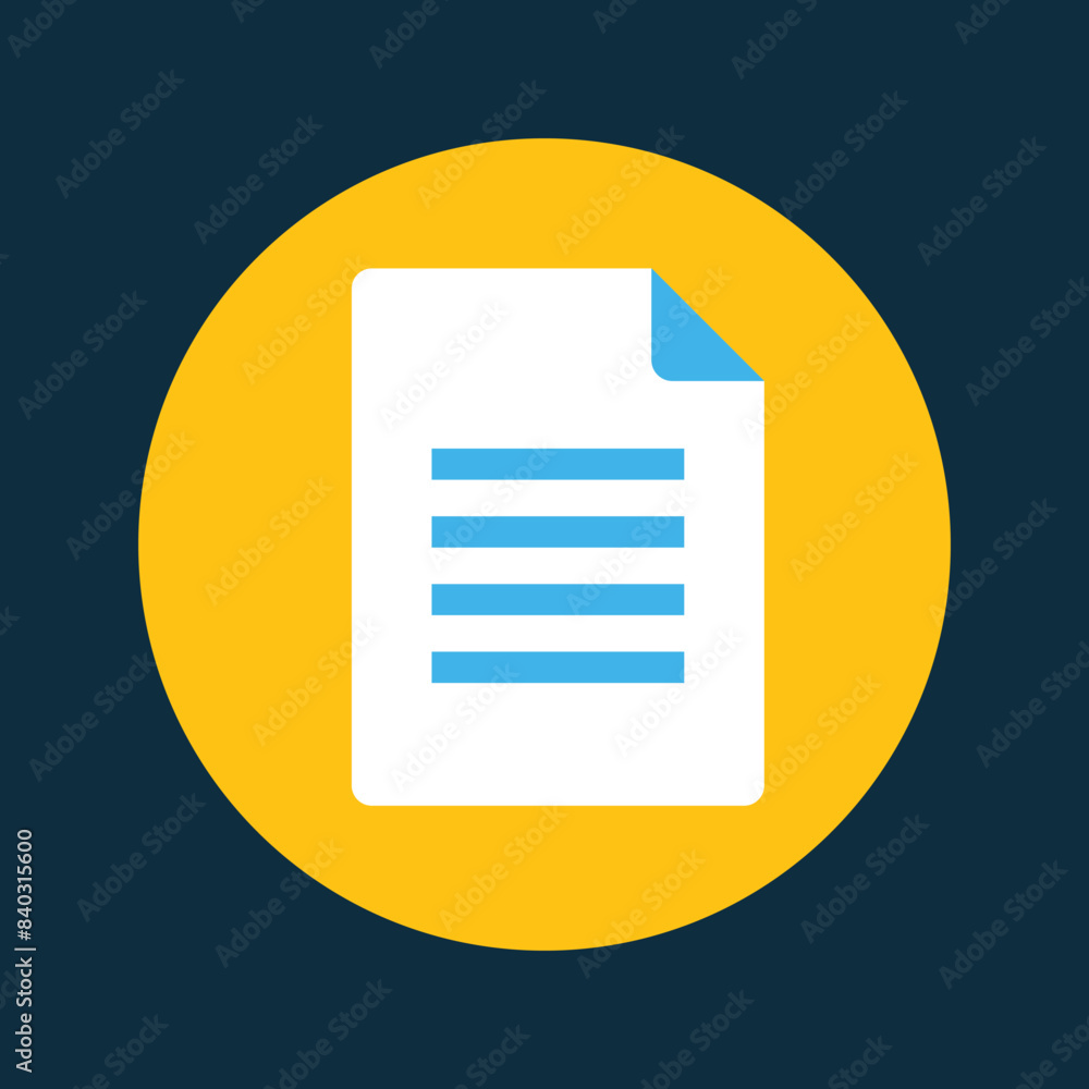 vector business icon circular report sheet of paper document vector business icon circular report sheet of paper document