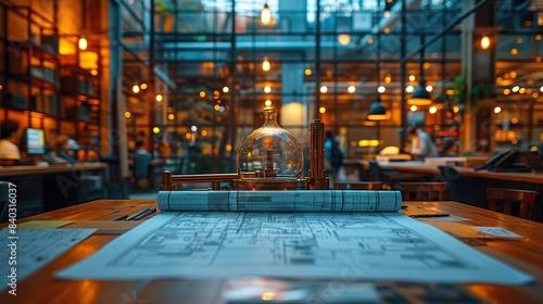 Wallpaper Mural design and architecture technical drawings mechanical engineering building construction trends in design engineering workplace with tools industrial architecture.illustration Torontodigital.ca