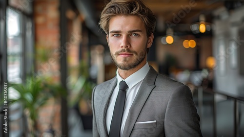 a young businessman in a suit.image illustration