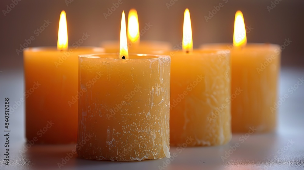 the clipping path goes around the light of the candle white wax candles on white background isolated on white.stock image