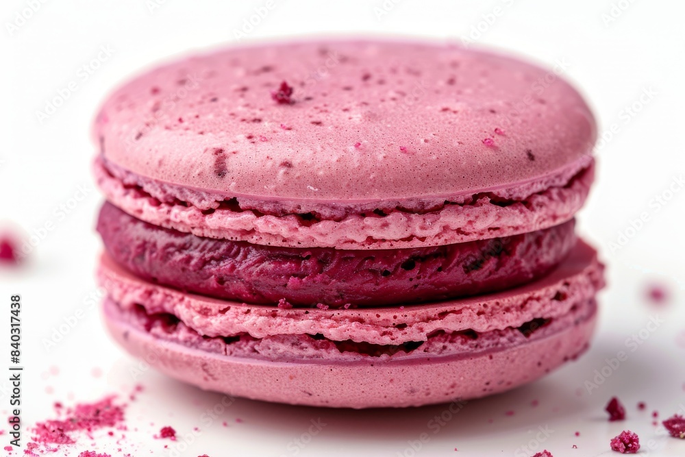 Elegant pink macaron with a smooth texture, ideal for dessert photography and gourmet baking enthusiasts Elegant pink macaron with a smooth texture, ideal for dessert photography and gourmet baking enthusiasts