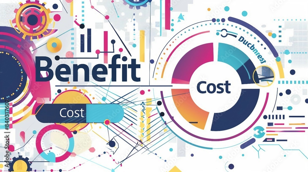 Benefit Cost with pie charts, bar graphs, and financial data streams, the analysis process.
Benefit Cost with pie charts, bar graphs, and financial data streams, the analysis process.