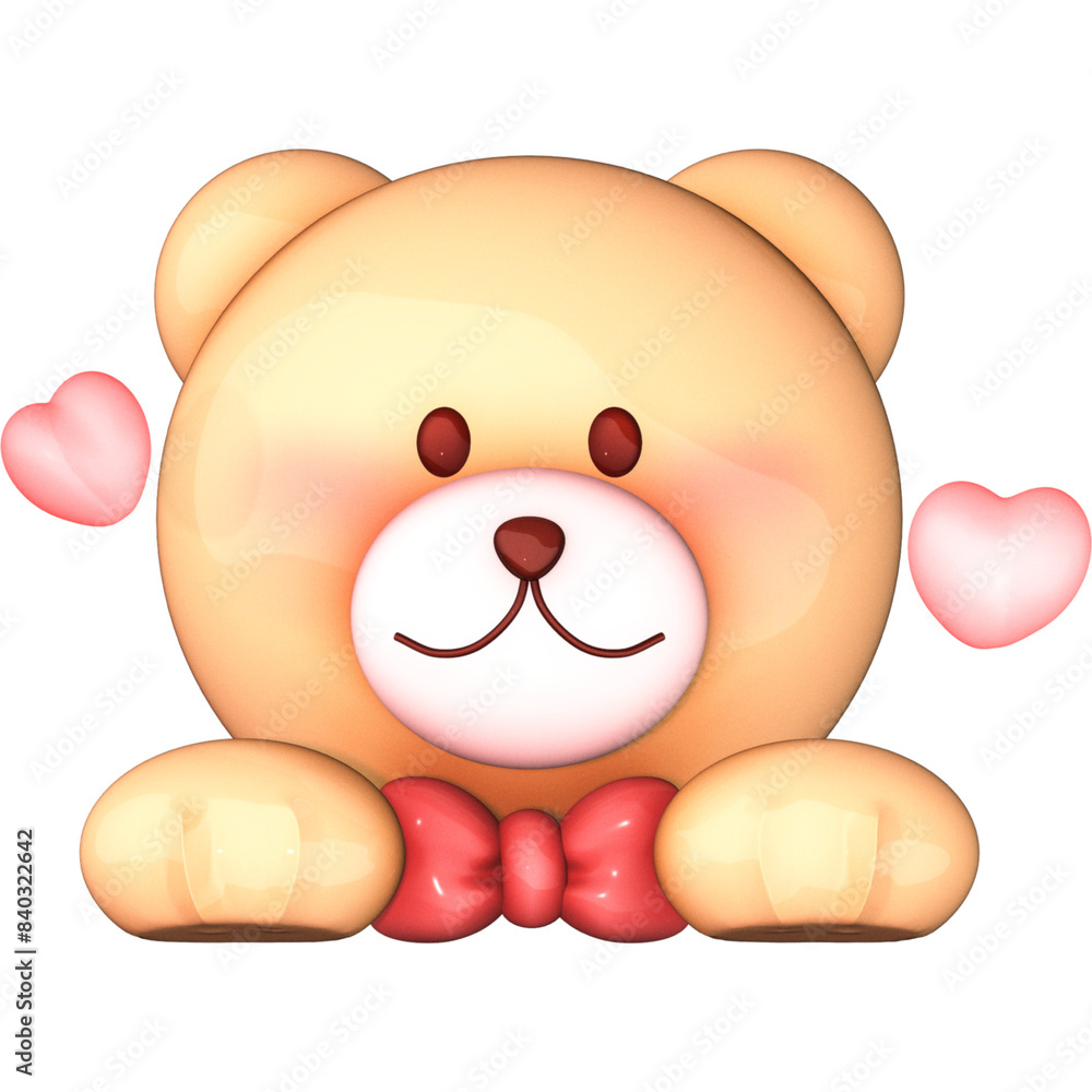Obraz premium teddy bear with heart 3d
