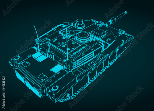 M1 Abrams tank drawing