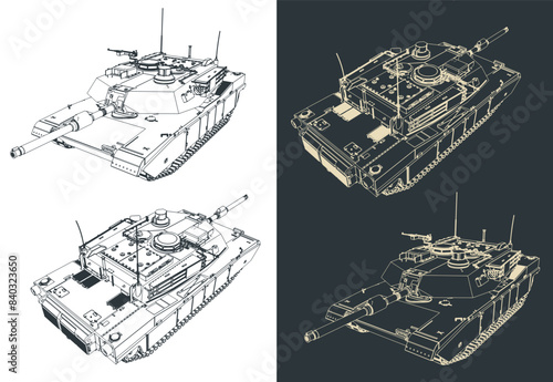 M1 Abrams tank illustrations