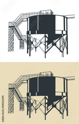 Mining Thickener Tank Illustration