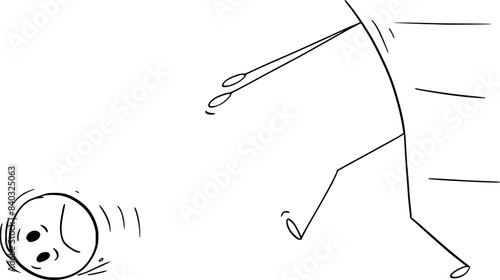 Person lost his mind or head, vector cartoon stick figure or character illustration.