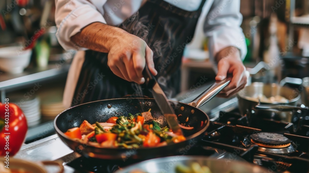 A chef preparing a fusion dish that combines elements from multiple culinary traditions A chef preparing a fusion dish that combines elements from multiple culinary traditions