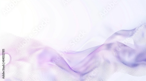 Abstract digital wave background with dots and lines in purple colors.