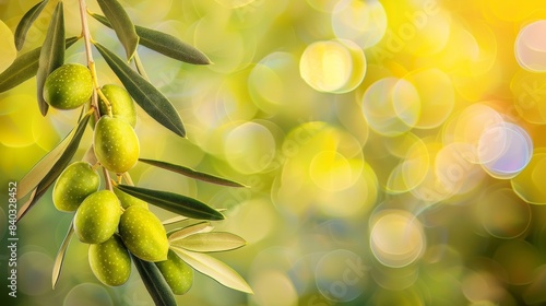 Wallpaper Mural Olives growing on branch with blurred background, perfect for text placement and design projects Torontodigital.ca