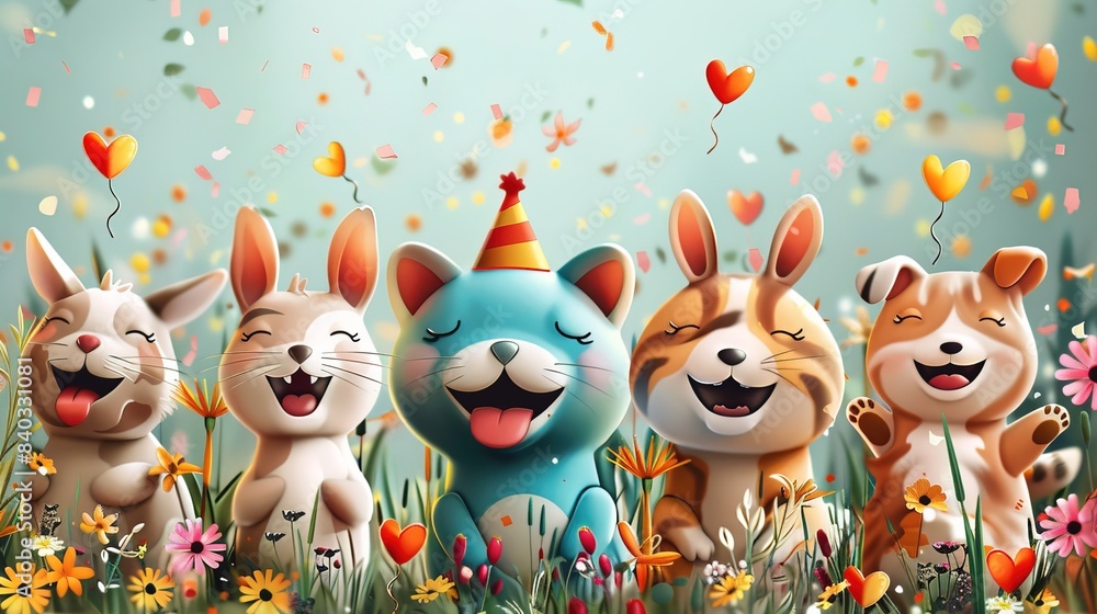 Animal day holiday happy celebration background Animal day holiday happy celebration background