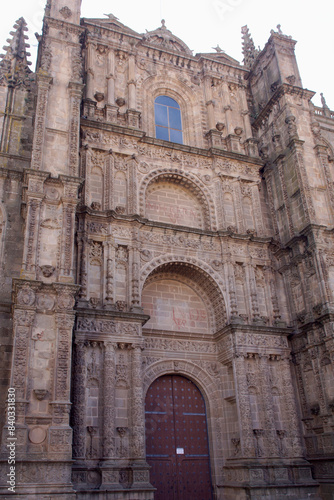 Plasencia (Cáceres) Spain. Main façade of the New Cathedral of Plasencia.