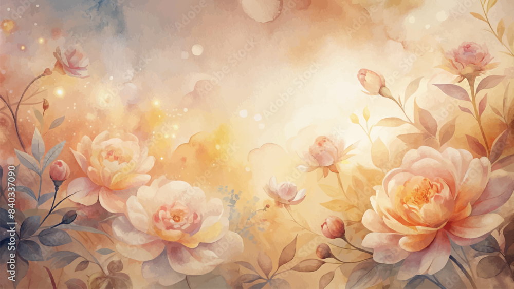 Soft and luminous light background of floral motifs Soft and luminous light background of floral motifs