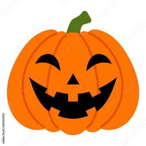 funny face halloween jack o lantern illustration