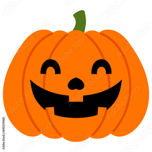funny face halloween jack o lantern illustration