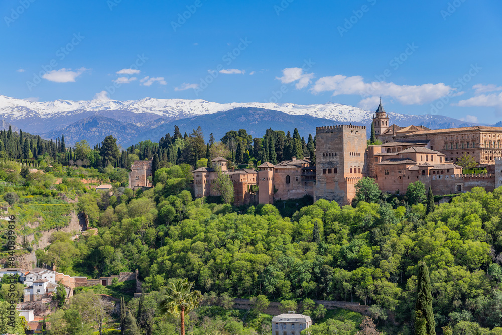 Alhambra palace with the Sierra Nevada Alhambra palace with the Sierra Nevada