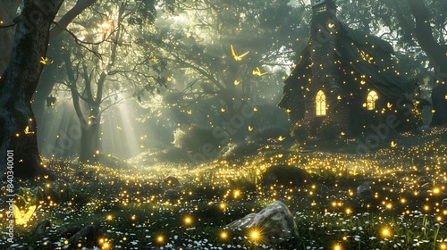 Mystical Firefly-Lit Fairy Cottage in Enchanted Woodland Glen