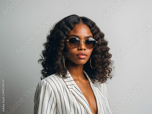 Stunning portrait of a beautiful black female influencer and model