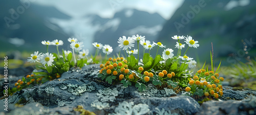 A close-up of nature montane meadow plants photo