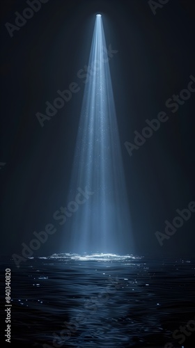 Radiant Glow of a Mesmerizing Ethereal Light in Chiaroscuro Minimalist 3D Rendering