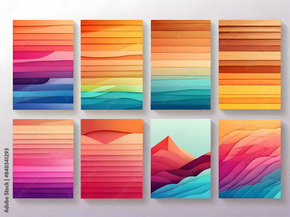 Fototapeta premium set of banners vector, business, card, banner, design, set, illustration, color, web, template, pattern, wave, colorful, header,Ai generated 