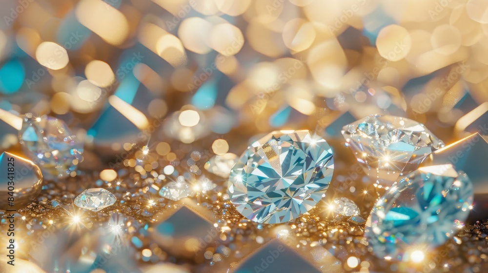 a large clear diamond on a reflective surface diamond and pearl background a large clear diamond on a reflective surface diamond and pearl background