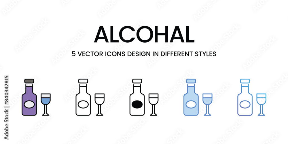 Alcohal icons vector set stock illustration. Alcohal icons vector set stock illustration.