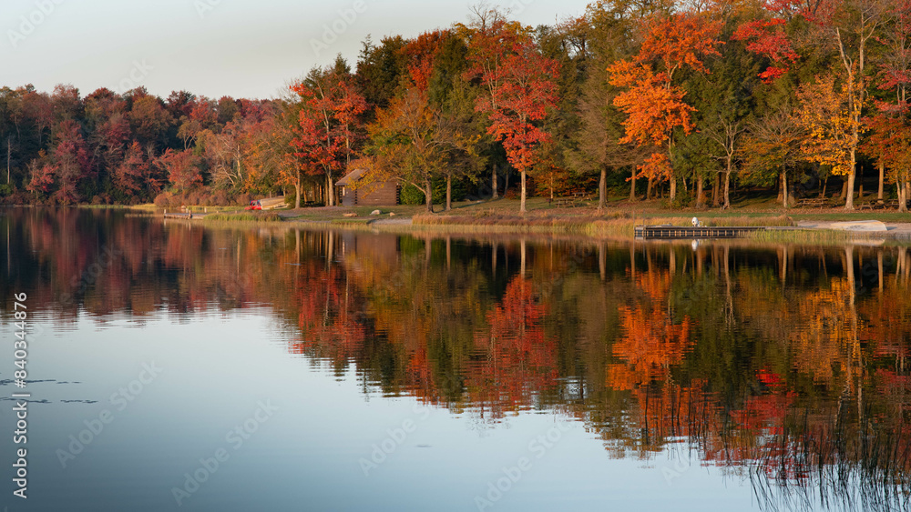 Beautiful autumn reflections, Lake Jean, Ricketts Glen State Park, Pennsylvania. Beautiful autumn reflections, Lake Jean, Ricketts Glen State Park, Pennsylvania.