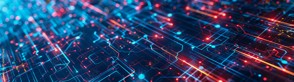 Obraz premium network lines and dots of global connectivity and data transmission