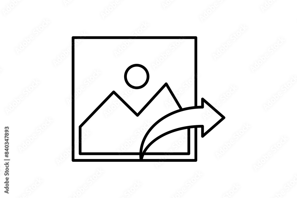 share image icon. icon related to edit tool. suitable for web site, app, user interfaces, printable etc. line icon style. simple vector design editable share image icon. icon related to edit tool. suitable for web site, app, user interfaces, printable etc. line icon style. simple vector design editable