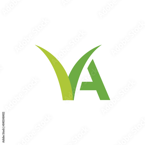 Letter A lawn grass logo icon vector template
