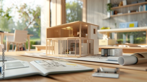 Modern Sustainable Architecture Tiny Home Design Studio with EcoFriendly Materials Blueprint Models and Business Cards © ASoullife