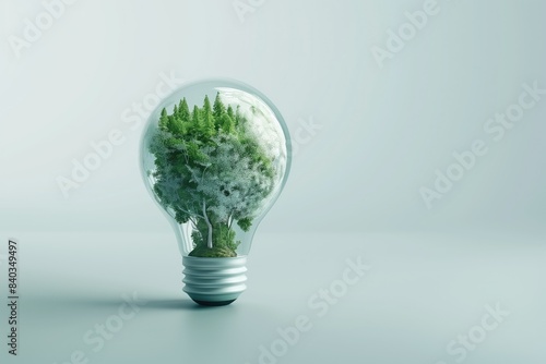 Eco-Friendly Energy Concept with Globe and Light Bulb