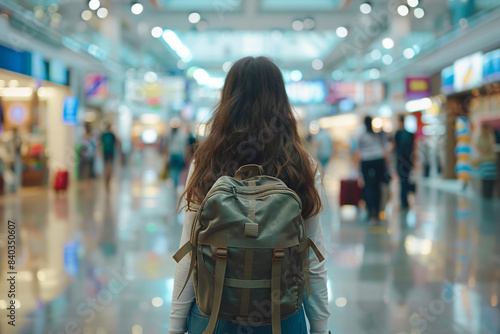 Generative AI composition image of traveling concept young person woman man at airport bus railway station © Tetiana