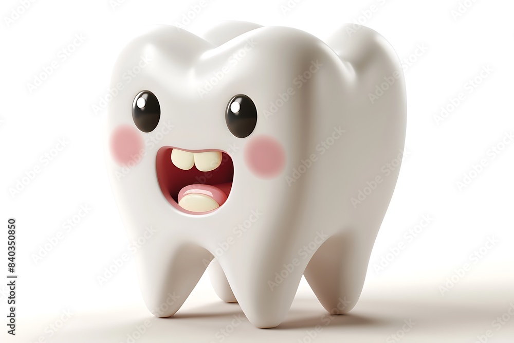 funny teeth 3d vector cartoon icon isolated on white background funny teeth 3d vector cartoon icon isolated on white background