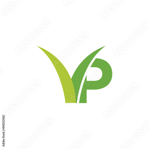 Letter P lawn grass logo icon vector template