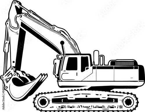excavator line art