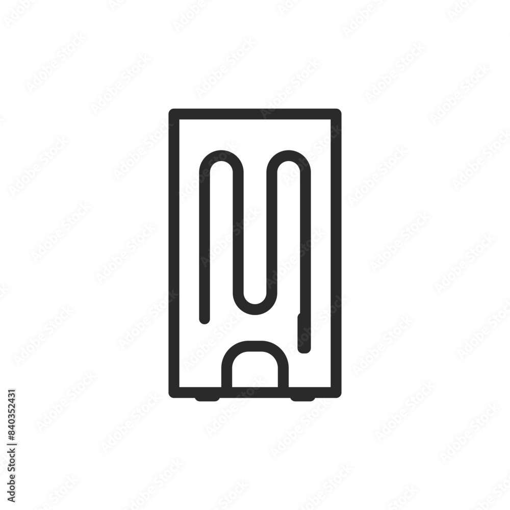 Refrigerator from the back, linear style icon. Refrigerator condenser. Editable stroke width Refrigerator from the back, linear style icon. Refrigerator condenser. Editable stroke width