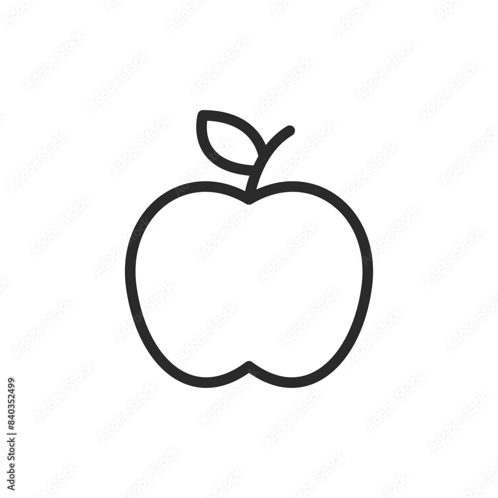 Apple, linear style icon. fruit and healthy eating. Editable stroke width Apple, linear style icon. fruit and healthy eating. Editable stroke width