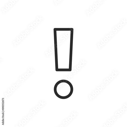 Exclamation mark, linear style icon. general warning or alert. Editable stroke width.