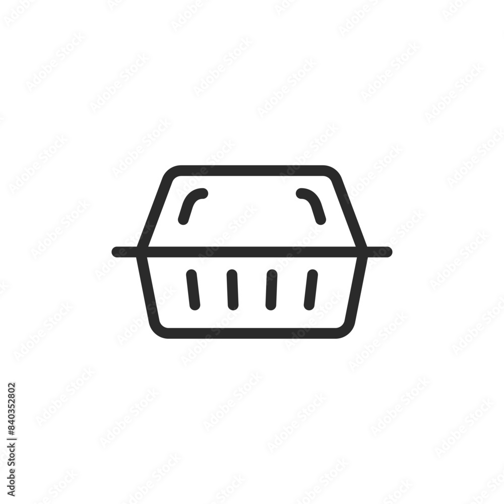 Plastic container, linear style icon. Packaging with lid. storage or packaging solutions. Editable stroke width Plastic container, linear style icon. Packaging with lid. storage or packaging solutions. Editable stroke width