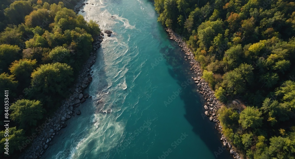aerial view rocky river landscape banner copyspace background