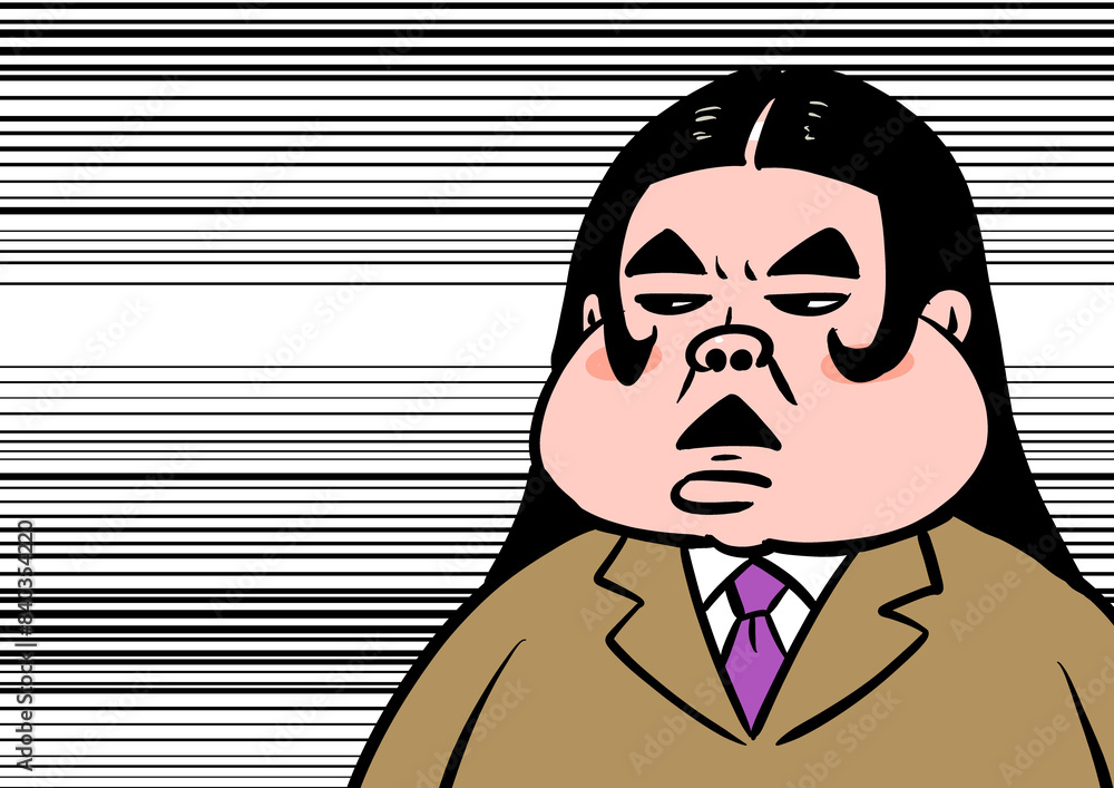 仏頂面の男性のイラスト 仏頂面の男性のイラスト