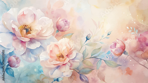 Beautiful watercolor flower background