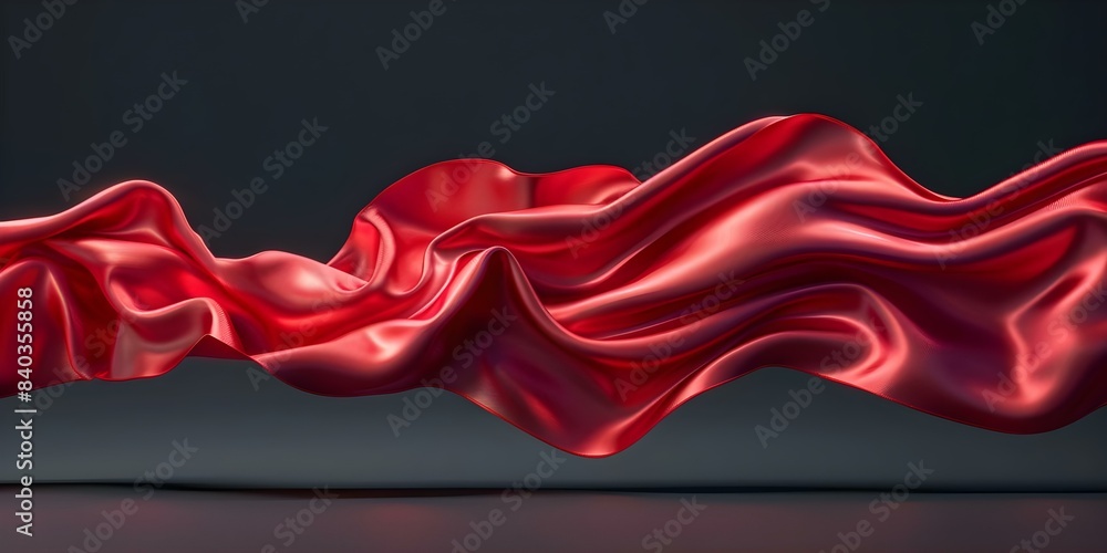 Red silk cloth in 3D rendering floating elegantly luxurious and dynamic. Concept 3D rendering, Red silk cloth, Elegantly luxurious, Dynamic, Floating Red silk cloth in 3D rendering floating elegantly luxurious and dynamic. Concept 3D rendering, Red silk cloth, Elegantly luxurious, Dynamic, Floating