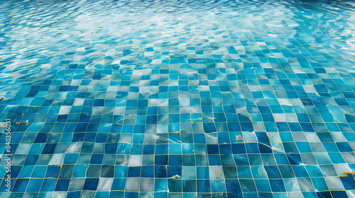 Swimming pool blue tiles  background