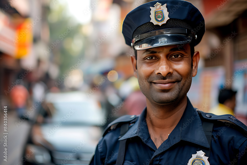 Portrait of smiling police man wearing uniform Portrait of smiling police man wearing uniform