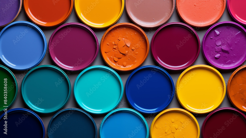 Colorful Paint Cans Collection Artistic Supplies Colorful Paint Cans Collection Artistic Supplies
