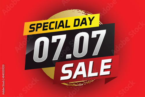 7.7 Special day sale word concept vector illustration with ribbon and 3d style for use landing page  template  ui  web  mobile app  poster  banner  flyer  background  gift card  coupon  