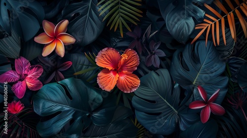 Floral pattern dark concept background